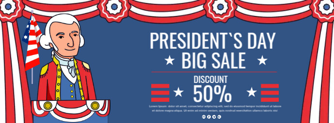President`s Day Big Sale Facebook Cover Photo template